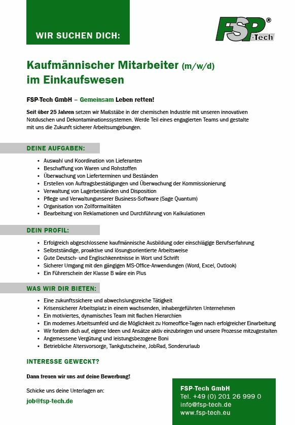 Kaufmännischer Mitarbeiter im Einkaufswesen (m/w/d)
